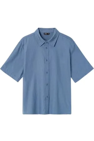 NAME IT Unisex Nlnhill Ss Linen Shirt Kurzarmhemd, , 158-164