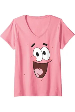 Spongebob Halloween Patrick Big Face Costume Tee T-Shirt mit V-Ausschnitt
