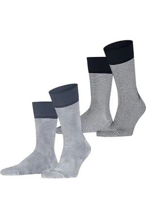 ESPRIT Herren Allover Stripe 2-Pack M SO Baumwolle Gemustert 2 Paar Socken, , 43-46 (2er Pack)
