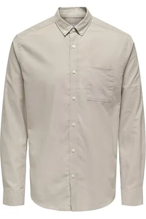 Only & Sons ONLY&SONS Herren Hemd Slim Fit Langarm Oxford Hemd stilvoll bequem Männerhemd, Farben: , Größe Hemd:S