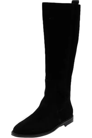 Tommy Hilfiger FLAG SUEDE LONG BOOT ZIP ( Hohe Stiefel Damen, (Black), 38 EU