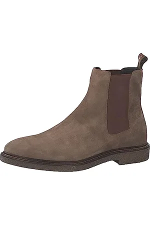 Marco Tozzi By Guido Maria Kretschmer Herren Chelsea Boots aus Wildleder mit Blockabsatz, Braun , 45 EU