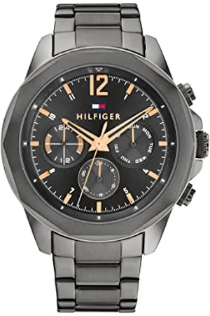 Tommy Hilfiger Multi Zifferblatt Quarz Uhr für Herren mit Graues Edelstahlarmband - 1792061