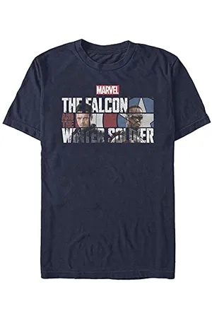 Marvel Unisex The Falcon And The Winter Soldier Logo Fill Organic Short Sleeve T-shirt, , XL