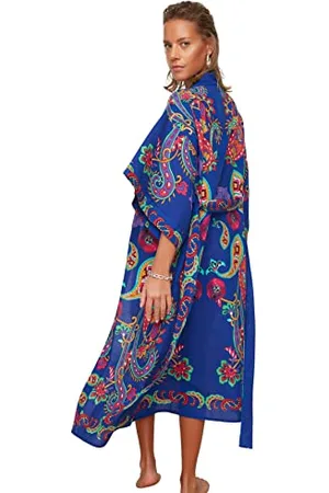 Trendyol Damen Frauen Regular Basic V-Ausschnitt gewebte Kimonos & Kaftans, , 36