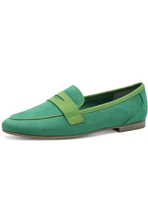 Marco Tozzi Damen Slipper mit Blockabsatz Vegan, Grün , 41 EU
