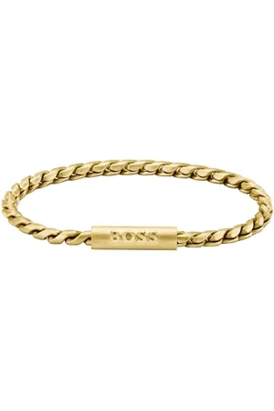 HUGO BOSS Jewelry Gliederhalskette und Gliederarmband für Herren Kollektion DORAN aus Edelstahl mit einer Gravierten Plakette