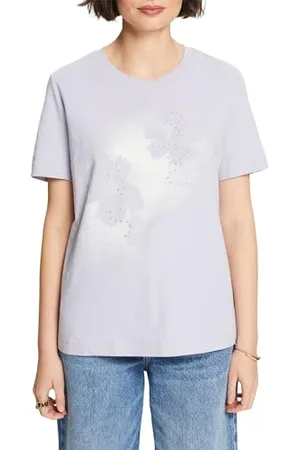ESPRIT Damen 024ee1k321 T-Shirt, 445/Light Blue Lavander, XS