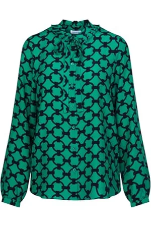 Seidensticker Damen Bluse - Fashion Bluse - Regular Fit – Stehkragen mit Schleife - Langarm – 100% Viskose