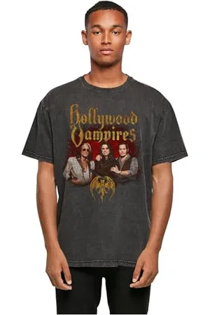 Merchcode Gs1 Data Protected Company 4068059000002 Herren Mp5001927-hollywood Vampires Group Photo Acid Washed Heavy Oversized Tee T-Shirt, , S EU