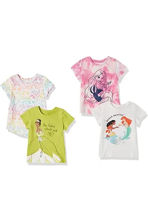 Amazon Disney | Marvel | Star Wars | Frozen | Princess Mädchen Kurzärmelige T-Shirts, 4er-Pack, , 3 Jahre