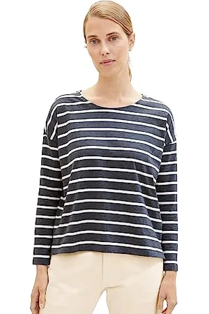 TOM TAILOR Damen Langarmshirt mit Streifen, , L