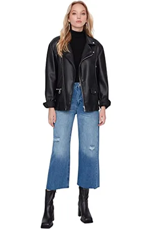 Trendyol Damen Herren Hoher Bund Culotte Jeans, , 36 EU