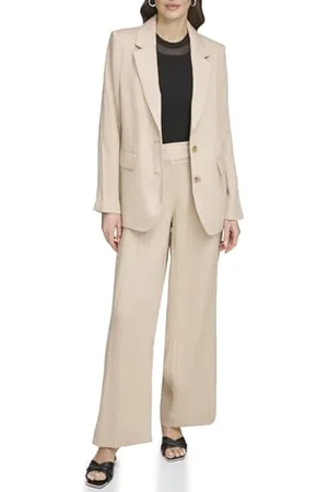 DKNY Damen Long Sleeves Drapey Organza Blazer, , L EU
