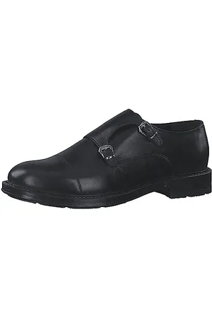 Marco Tozzi By Guido Maria Kretschmer Herren Anzugschuhe Double Monkstraps aus Leder mit Schnallen, (Black), 42