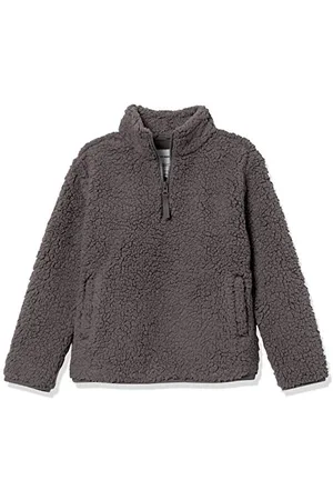 Amazon Mädchen Sherpa-Fleece-Jacke Viertelreißverschluss, , 4 Jahre
