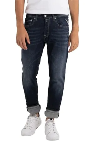 Replay Herren Jeans Grover Straight-Fit Bio, Dark Blue 007 (Blau), 38W / 32L