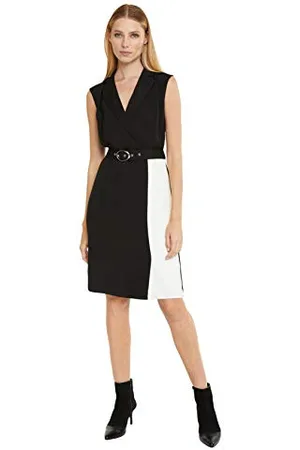 Comma, Damen 601.12.008.20.200.2050812 Kleid, 9999 schwarz, 34