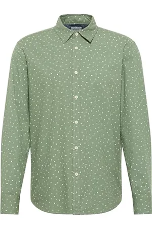 Mustang Herren Style Elmore Hemd, 2411-AOP on Dark Green 12547, XXL