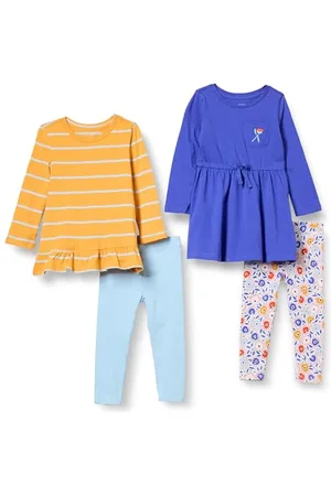 Amazon Mädchen Langärmliges Outfit-Set, 4er-Pack, , 6-7 Jahre