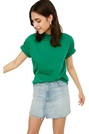 Trendyol Damen Steiler Kragen Grundlegend Gestricktes T-shirt T Shirt, , S EU