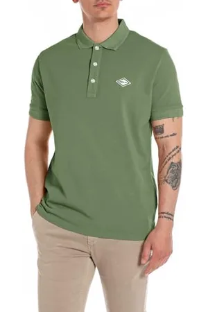 Replay Herren Poloshirt Kurzarm aus Baumwolle, (Grün), L