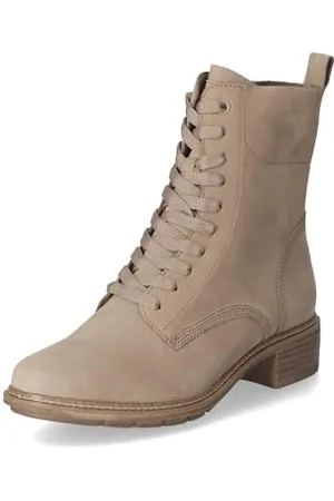 Tamaris Damen Schnürstiefel Leder Blockabsatz; /beige; 36 EU