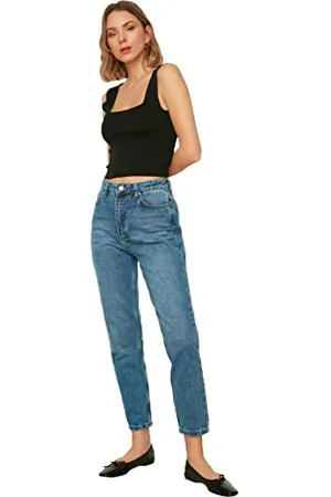 Trendyol Damen Wash High Waist Mom Jeans, , 36 EU
