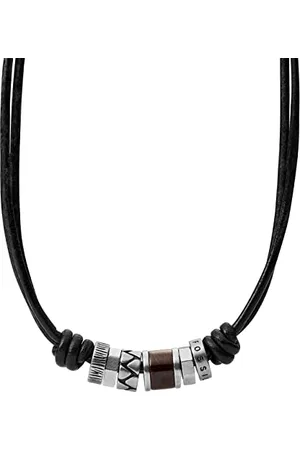Fossil Halskette Für Männer, Braun, Echtleder Halskette, JF84068040