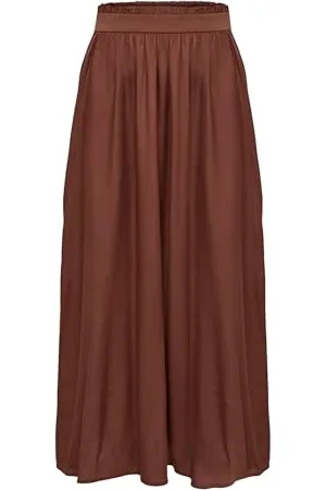 ONLY NOS Damen Onlvenedig Paperbag Long Skirt Wvn Noos Rock, Rot , XL