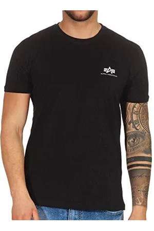 Alpha Industries Herren Basic T Small Logo T-Shirt, Blickdicht, Black, L EU