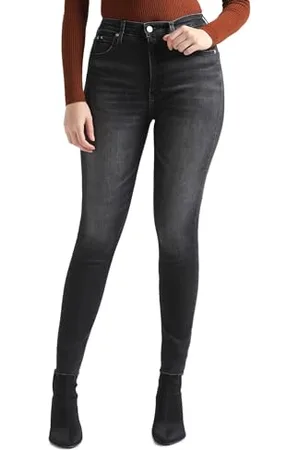 Calvin Klein Jeans Damen Jeans High Rise Super Skinny Ankle Skinny Fit, Schwarz (Denim Black), 31W