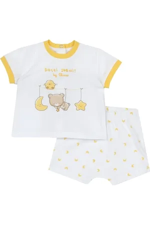 chicco Babyset mit T-Shirt und kurzen Hosen, mit Knopfleiste am Rücken, mit modernen und trendigen Grafiken, aus Baumwolle, maschinenwaschbar, 0-24 Monate, Entworfen in Italien