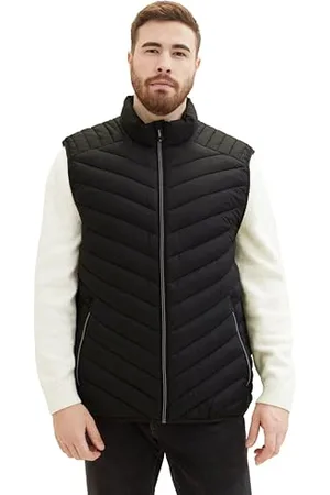TOM TAILOR Herren Plussize Lightweight Steppweste mit Stehkragen, , 2XL