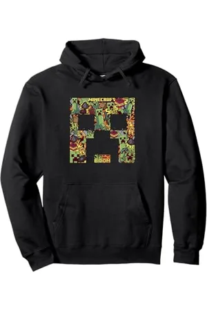 Minecraft Creeper Collage mit großem Gesicht Pullover Hoodie