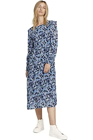 TOM TAILOR Damen Maxi Kleid , Blau , M