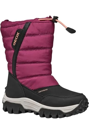 Geox J Himalaya Girl B AB Snow Boot, DK Raspberry/Coral, 30 EU