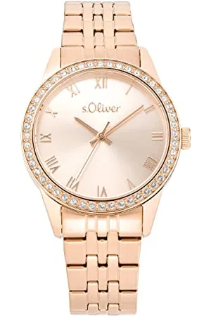 QS by s.Oliver Armbanduhr Damen Quarzuhr Analog, mit Edelstahl Armband, , 5 bar Wasserdicht, Kommt in Uhren Geschenk Box, 2035435