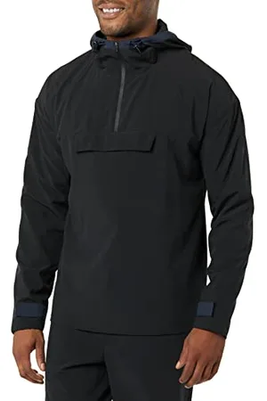 Amazon Herren Gewebte Colorblock Stretchjacke Mit Viertelreißverschluss Und Kapuze, , L