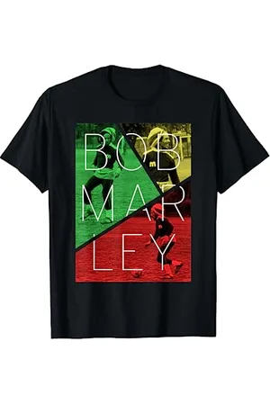 Bob Marley Official Rasta Split Football T-Shirt