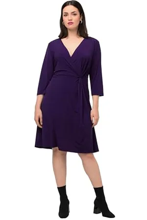 Ulla Popken Damen Slinky Knoten Kleid, , 54-56