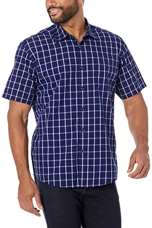 Amazon Herren Kurzärmeliges Hemd aus Popeline, Normale Passform, , XL