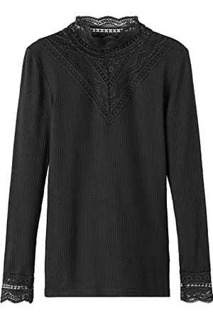 NAME IT Baby-Mädchen NKFNURI LS XSL TOP NOOS Langarmshirt, Black, 80