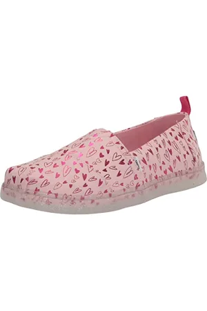 TOMS Mädchen Alpargata Flacher Slipper, Pastel Pink Foil Hearts, 39.5 EU