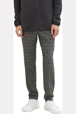 TOM TAILOR Herren 1037539 Relaxed Tapered Fit Hose in Ankle-Länge, 34073-black Grindle Check, 30/32