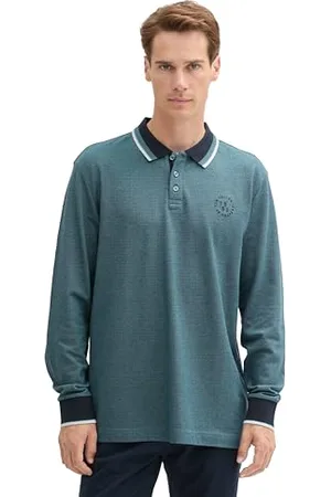 TOM TAILOR Herren Longsleeve Basic Piqué Poloshirt, , M