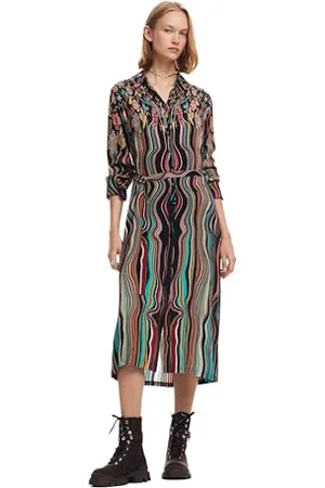 Desigual Damen Woman Woven Long Sleeve Dress, , XL EU