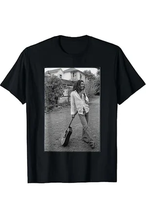 Bob Marley X David Burnett Black & White Guitar Photo T-Shirt