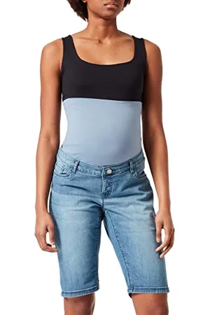 Noppies Maternity Damen Over The Belly Latta Aged Blue Jeans-Shorts, Blue-P304, 26