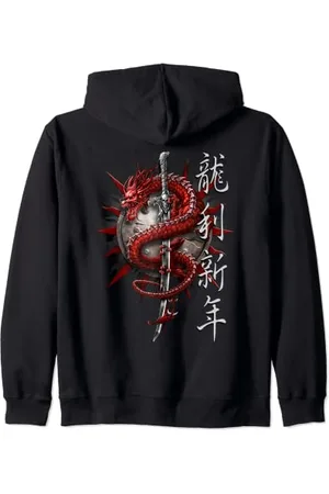 Spiral E Original - Orientalischer Drache - Gothic Dragon Kapuzenjacke